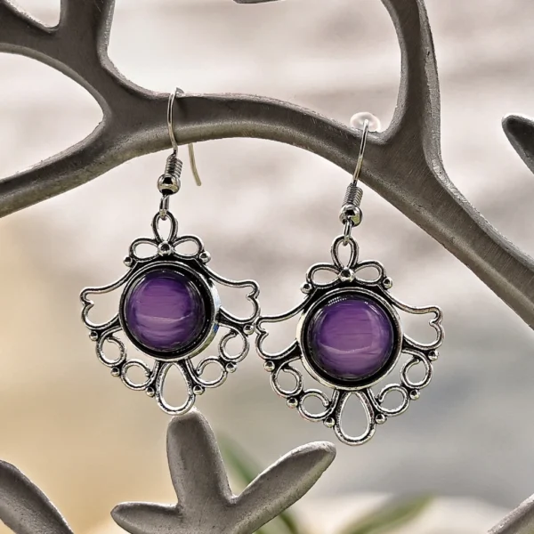 Violettes Cabochon / Antiksilber