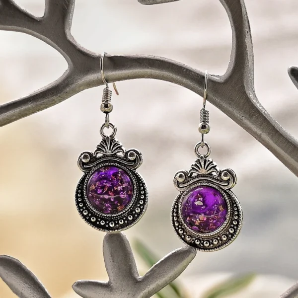 Violettes Cabochon / Antiksilber