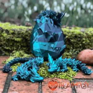 Mystischer 3D-gedruckter Drache „Nachtdorn“ (schwarz-grün)