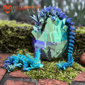 Mystischer 3D-gedruckter Drache „Nebelwirbel“ (grün-violett-blau)